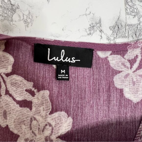 NWT Lulu’s Heart of Marigold Dusty Lavender Floral Print Wrap Maxi Dress Sz M - Picture 9 of 9